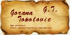 Gorana Topolović vizit kartica